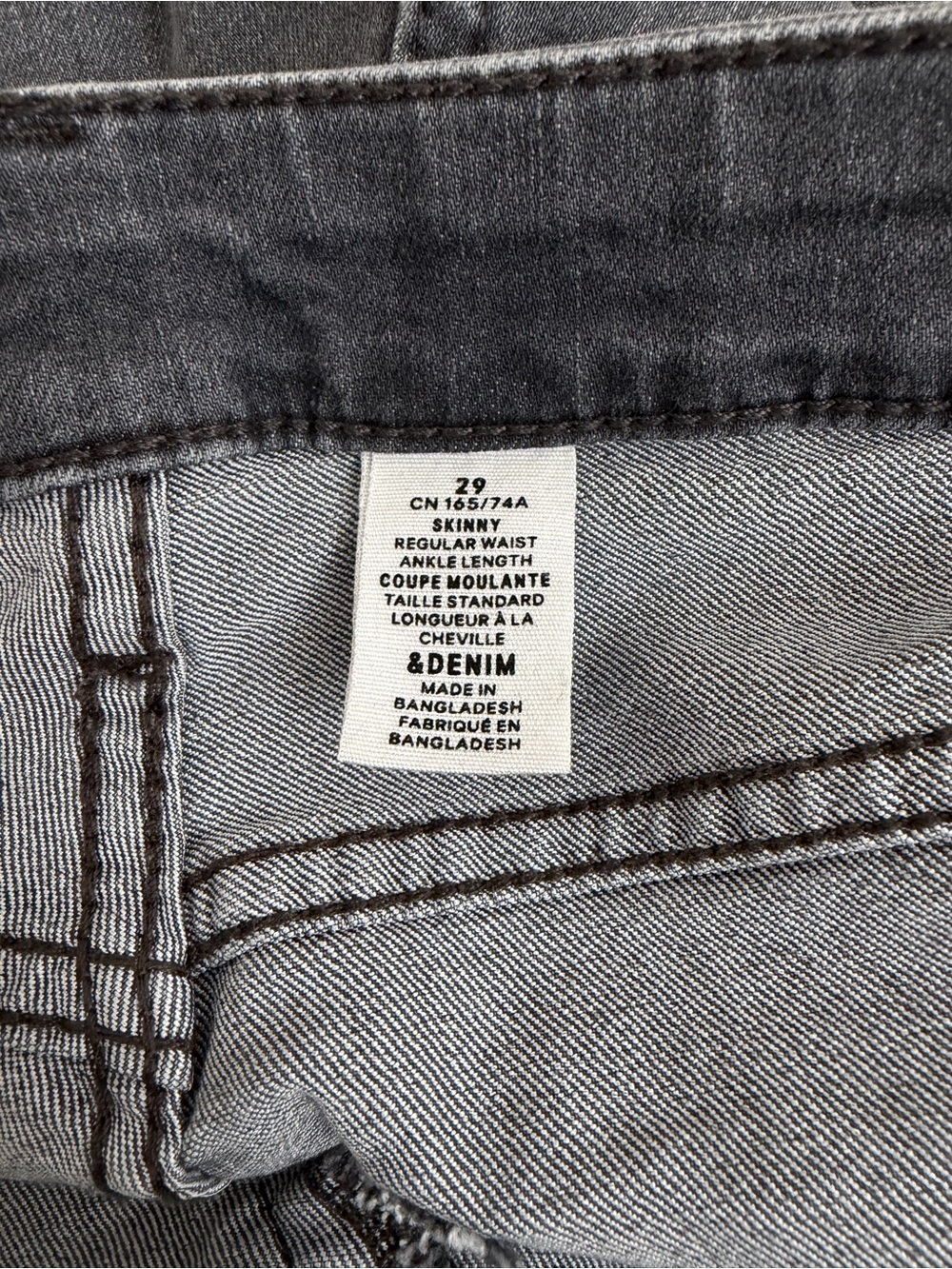 H&M Women's Charcoal Skinny Jeans Size 29 - Picture 2 of 11